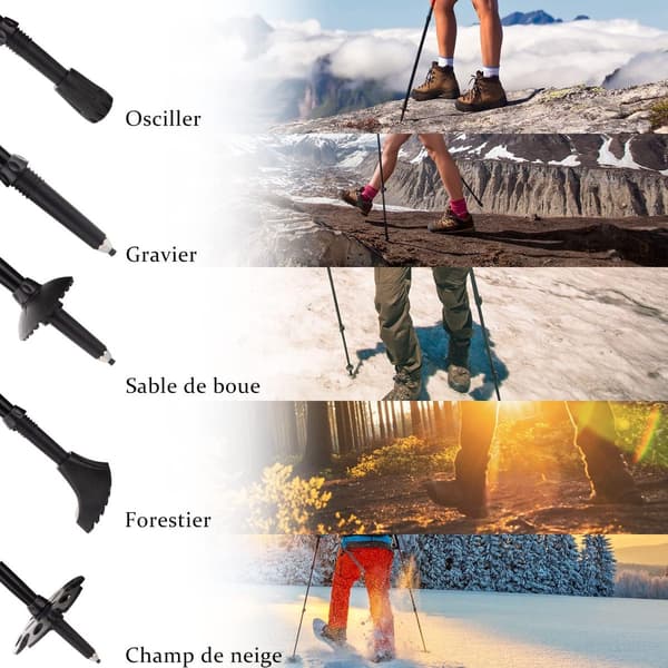 Nordic Walking Poles Adjustable Foldable Trekking Antishock Ultralight