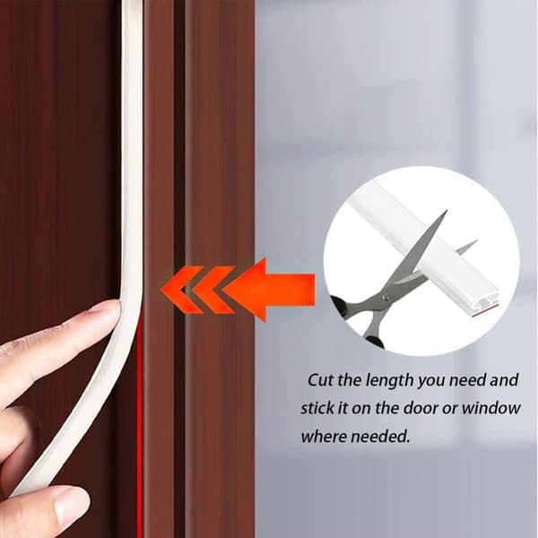 White 6M D-shaped seal for 4 to 6 mm gap, rubber seal