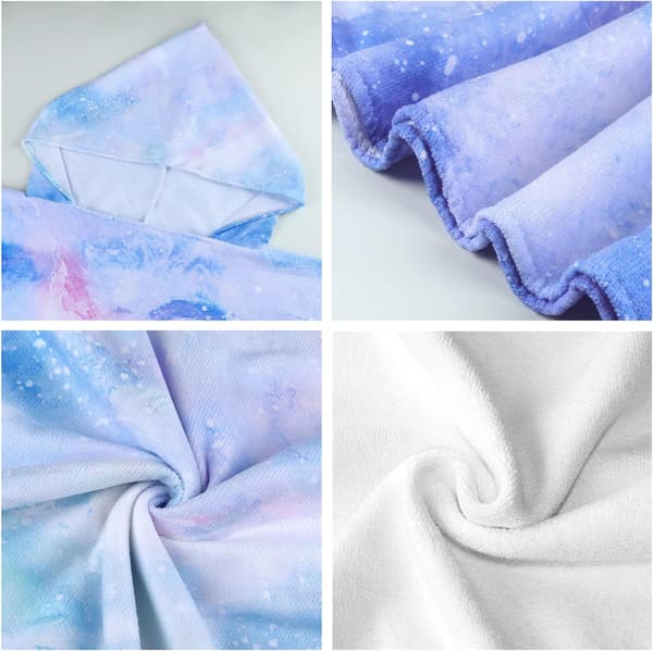 1 stk. blå og lilla tie-dye badehåndklæde strandhåndklæder stor størrelse,