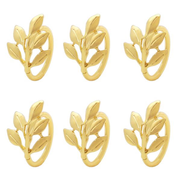 6 stk serviettringer Gull 6 stk Gold 6pc