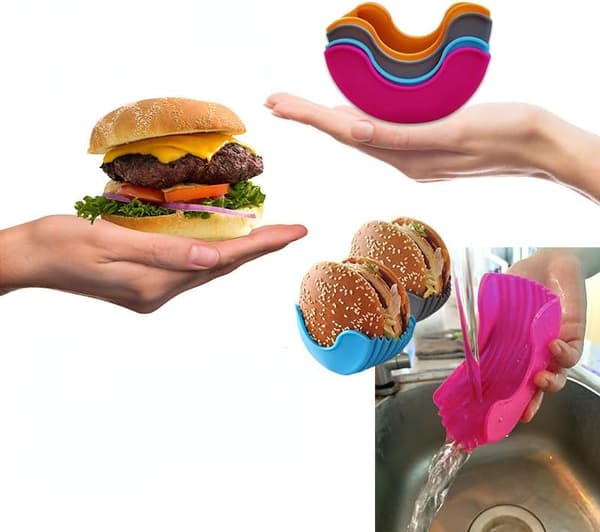 4 stk Burgerklips for kontaktløs og fallsikrende Burger Fixing Box Tray