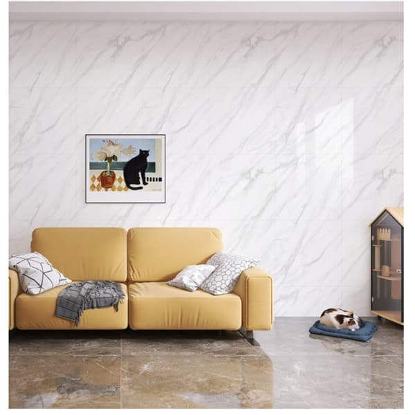 Oil-Resistant Decorative Wall Decals - Black & White, Self-Adhesive (4-Pack)