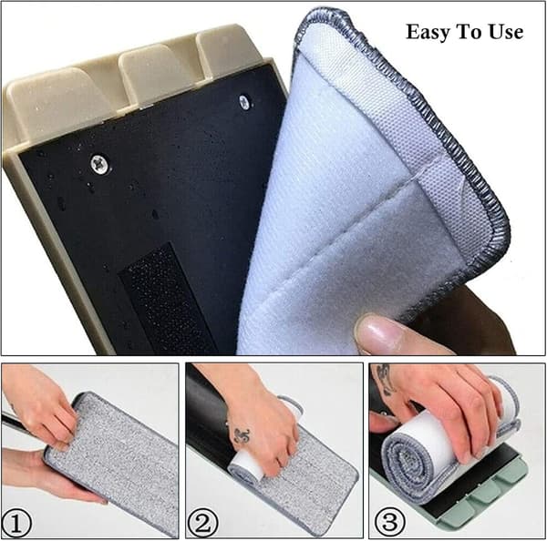 8 stk. moppehoveder, udskiftning af moppeklud, velcro, flad