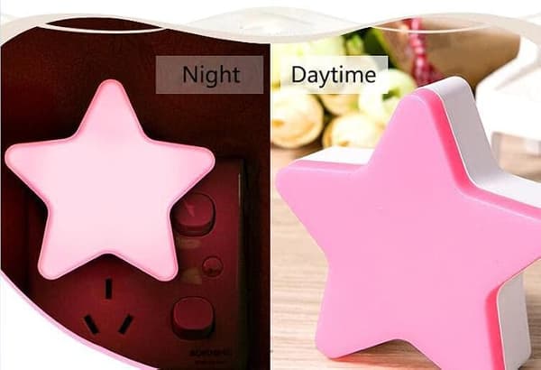 (Pink) Starry Night Light, Energy Saving LED Night Light for Kids, Plug-in Night Light, Light Sensor Night Light, Smart Night Light, Hallway Light