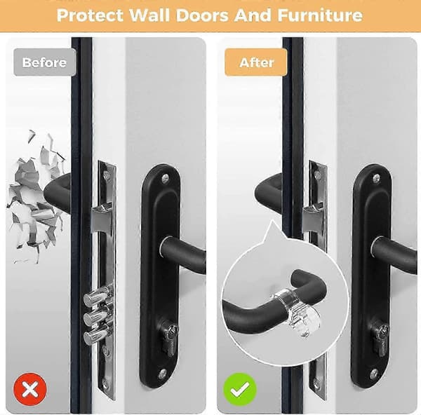 10-pack PVC Door Handle Protector Stop for Wall and Furniture Protection