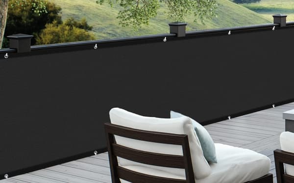 Balkon privatlivsskærm Vind- og UV-beskyttelse, 90 x 300 cm, sort