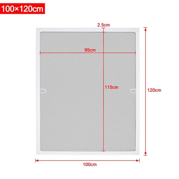 XMTECH 100x120cm Myggnet til vindue - Myggnet til vinduesramme - Hvid, 2 stk.