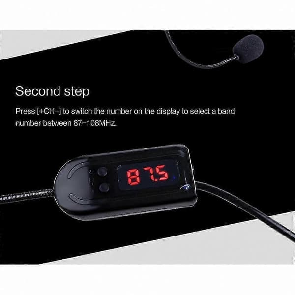 Bærbar trådløs FM-mikrofon headset til rejseledere, lærere, møder og foredrag