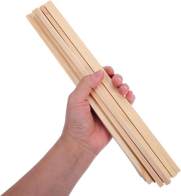 20 pcs Square Wooden Dowels 300mm x 6mm Pine Dowel Rods