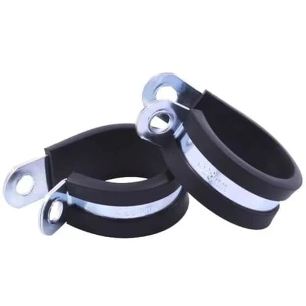 (pow yeah!) TS-Pipe Clamp P-clips with Rubber Insert Choice: Ø 50mm / Band 15mm, 4 Pieces
