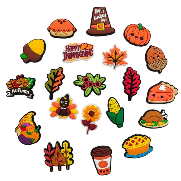 20 stk. Thanksgiving-serie skotilbehør til Croc-charms til Te