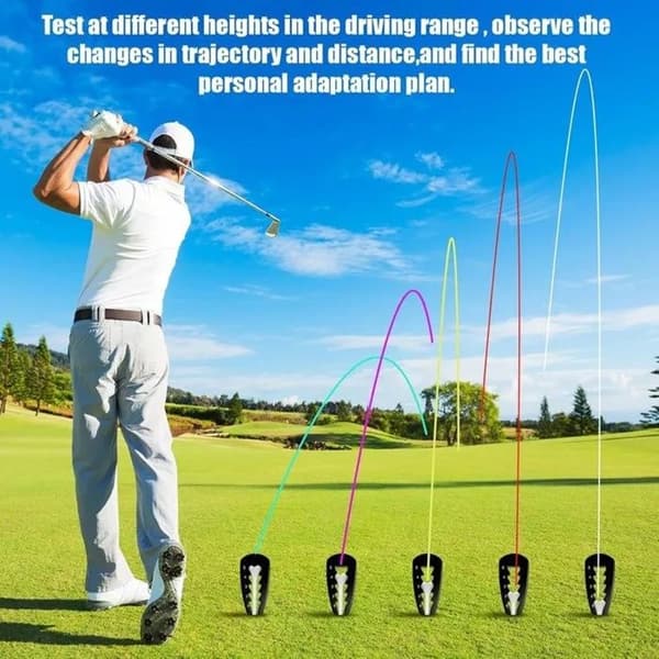 Adjustable Golf Tee Height Adjuster 1-5, Set of 2, Training Tool for Stable Adjustment, Black
