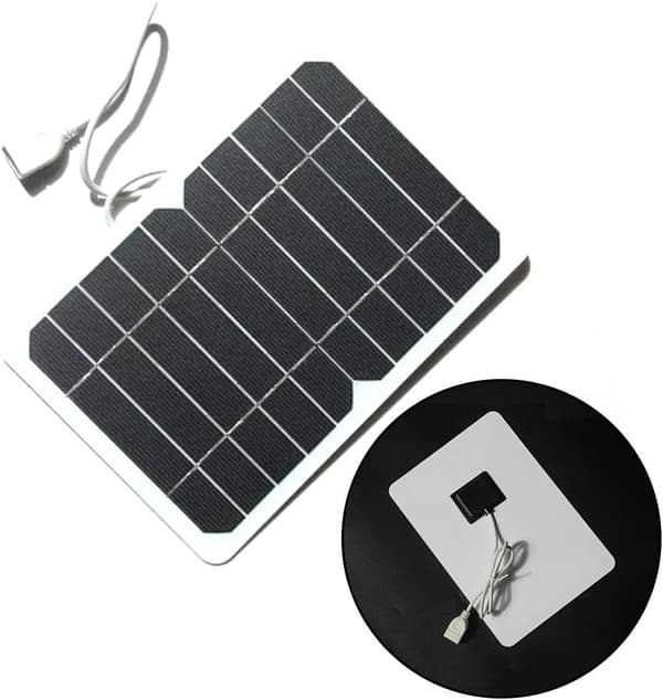 USB-oplader til camping og vandreture, powerbank til telefoner 5W monokrystallinsk solpanel til bærbare tablets