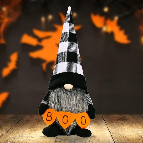 Halloween GNOME Rudolph Plysdukke til Festdekoration Sort