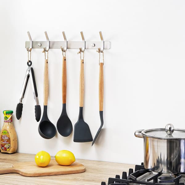 Wall Mounted Coat Rack 5 Hooks Bathroom Towel Hanger SUS304 Stainless Steel Brushed Wall Hook L L