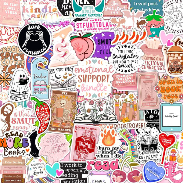 120 stk Kawaii E-leser Klistremerker for Laptop, Bøker