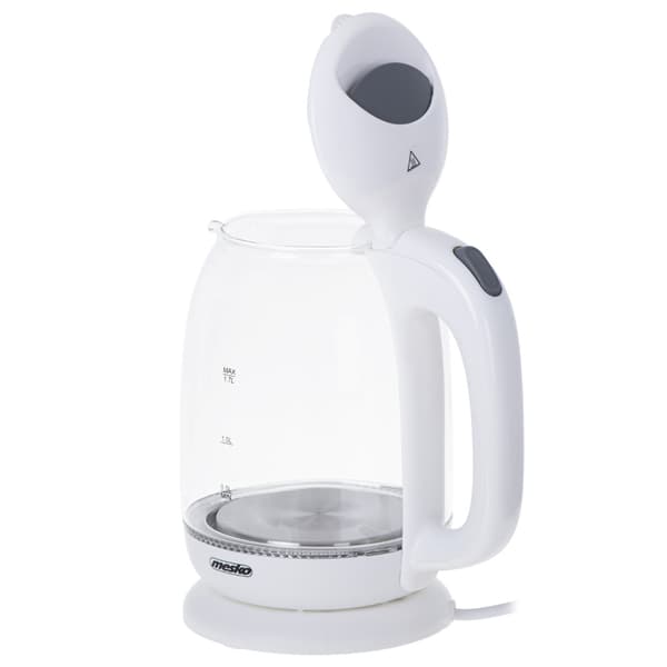 Mesko Vattenkokare i glas 1,7L 2200W - Vit Transparent, Vit