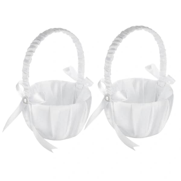 2-pack Bröllop Satin Blomsterkorg, Rosett Party Ros Blomsterkorg