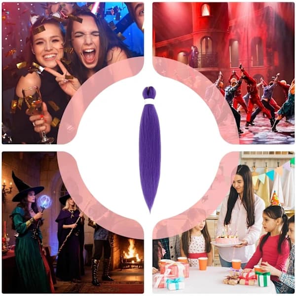 Lila Flätad Hårförlängning 20 \" för Scenfest & Cosplay[JUN]