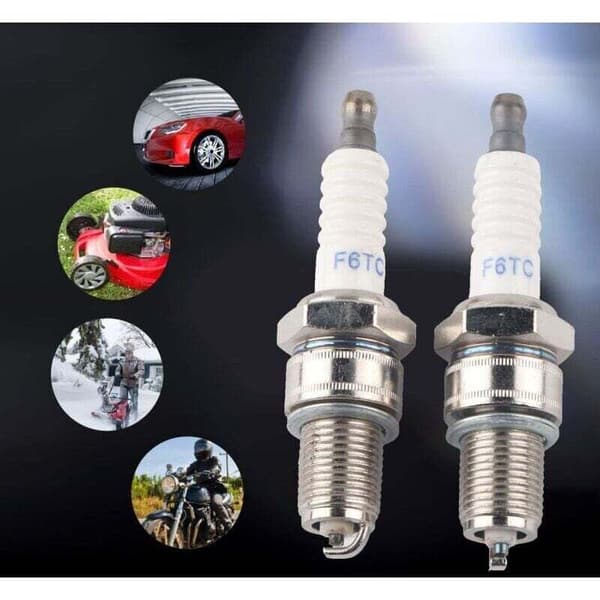 Sæt med 2 F6RTC tændrør til MTD 95110292 75110292 Torch Engine 131039 Plæneklipper..DEBUNS