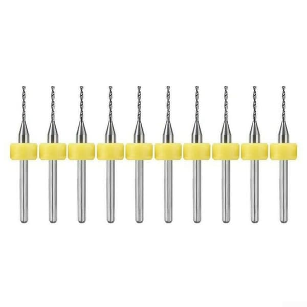 Hårdmetalfræser Roterende CNC Bit Sæt, PCB Bits til og Gravering 10 STK Bor til Arbejde Glasfiber, Træ, Metaller (1,0 mm) 1,0 mm 1.0mm