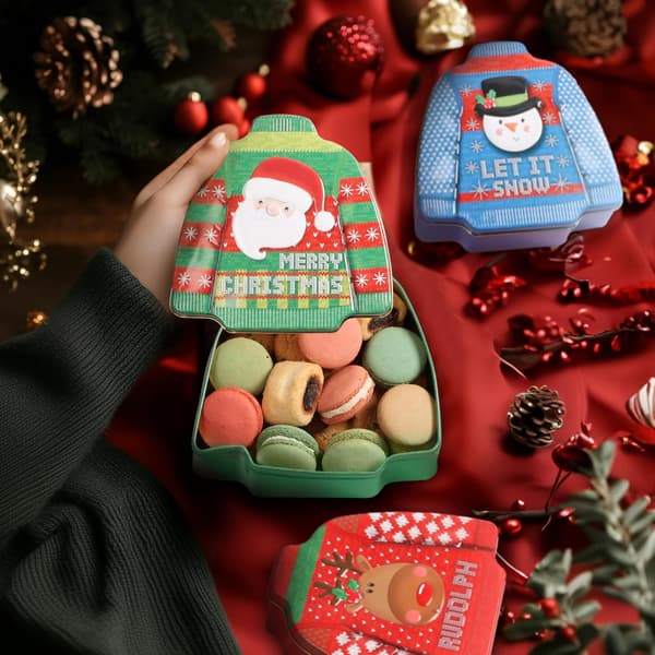 Christmas Gift Set - 3x Christmas Cookie Jar - Metal Cookie Jar - Candy Jar - Candy Jar