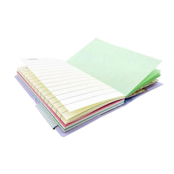 (Pow Yeah!) Notesbog PU Notesbog til notater Grøn notesblok med farvede sider