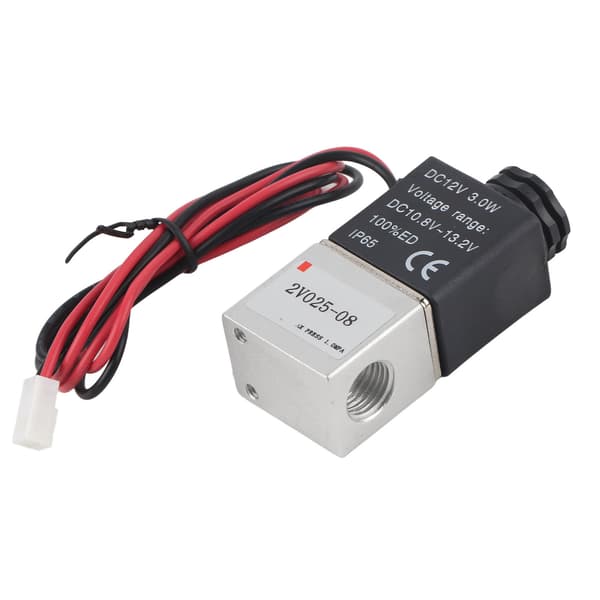 2-positions 2-vejs normalt lukket magnetventil aluminiumslegering G1/4 tommer 2V025-08 DC 12V