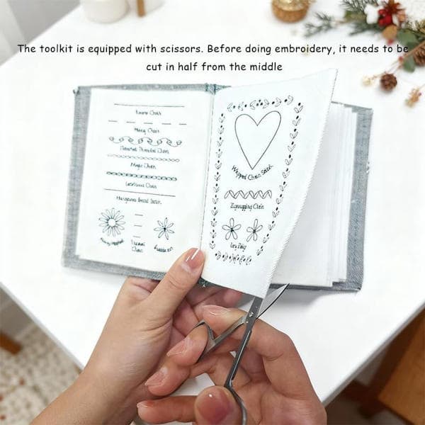 DIY Linen Embroidery Book - Portable Embroidery Book for Beginners