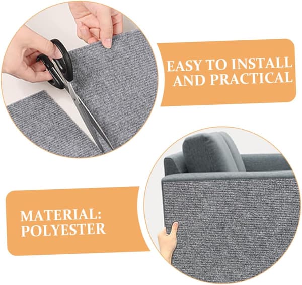 Cat Scratch Mat with Self-Adhesive Backing Stable Furniture Protector Mat for Kittens Cat Light Grey H Light Grey 40x100cm Light Grey