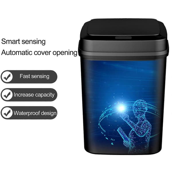 12L Smart Trash Can with Lid Touchless Infrared Induction Low Energy Electric Intelligent Automatic Sensor Waste Bin for Daily Use KAESI