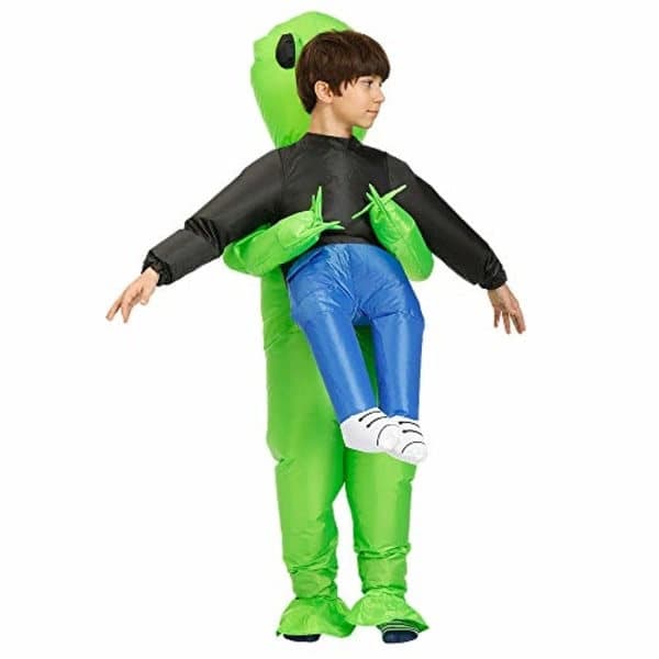 Oppusteligt Alien Kostume til Børn, Halloween & Cosplay, Grøn[JUN]