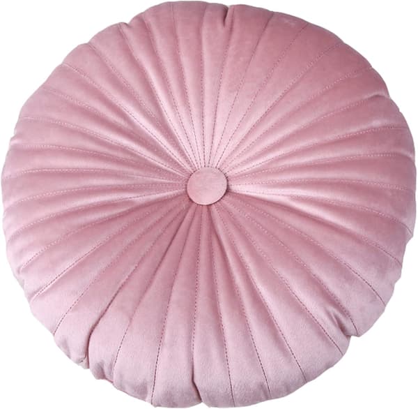 Gresskarformet Gulvpute - Rund for Bilsete, Stol, Sofa og Seng (35cm, Rosa)