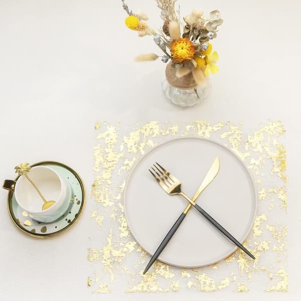 Mesh Table Runner with Gold Color 28cmx10m, Metallic Table Ribbon,