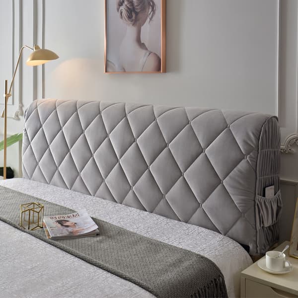 Sängynpäädyn päällinen, sängynpäädyn suoja paksu harmaa - 1,5m
