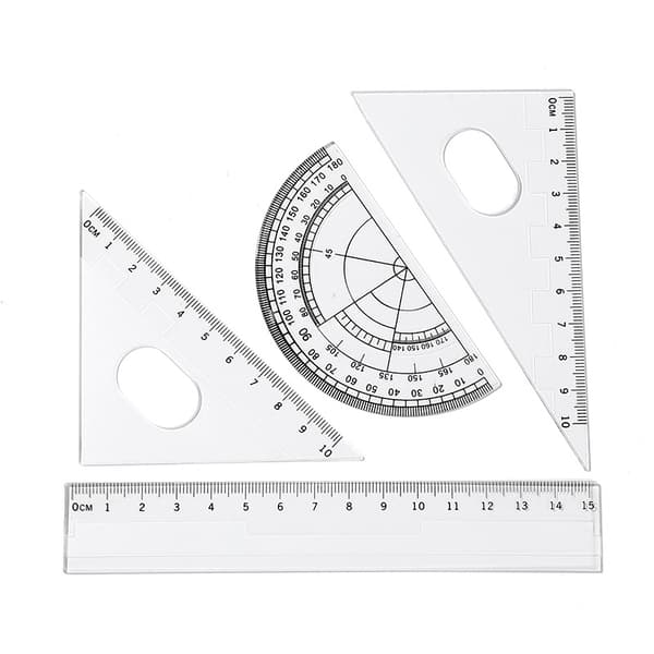 Ritsetkompass Sett 10 stk Skolematematikk Gradsirkel Linjaler fo