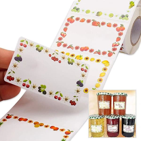 【PP】Labels for Jars, Self-Adhesive Jam Labels, Personalized, 1 Roll Decorative Removable Stickers for Kitchen Jam Jars, 250 pcs (FMY)