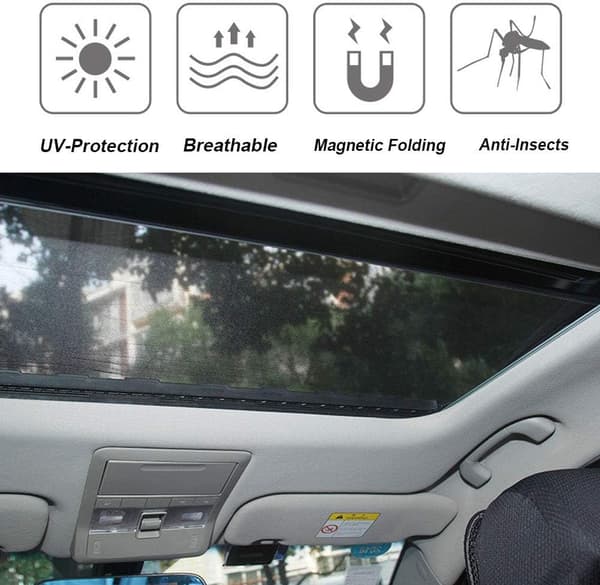 Magnetiskt solskydd för biltak, andningsbart nät, solskydd för biltak