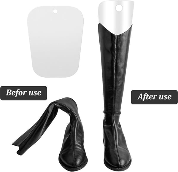 Boot Shapers for Tall Boots, Reusable PVC Inserts to Prevent Creases, for Closet Storage, 8-Pack, White, 35.2 cm, One Size