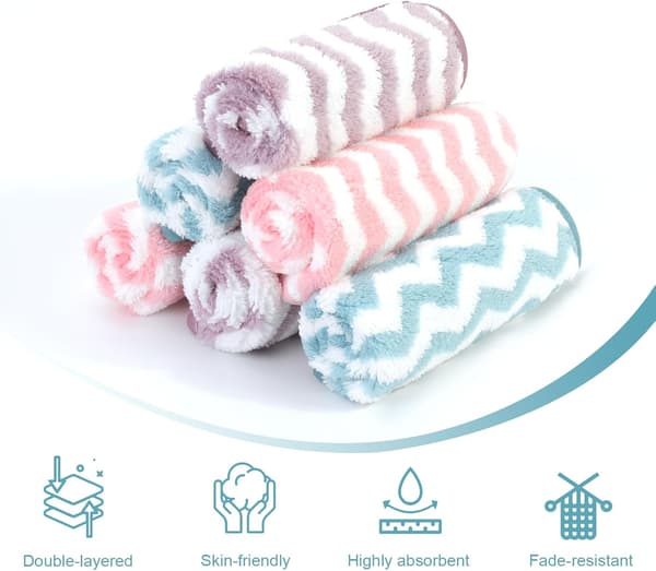 Mikrofiber Vaskehandske til Makeupfjerning, Ansigtspleje, Små Håndklæder, Mikrofiberklud, G