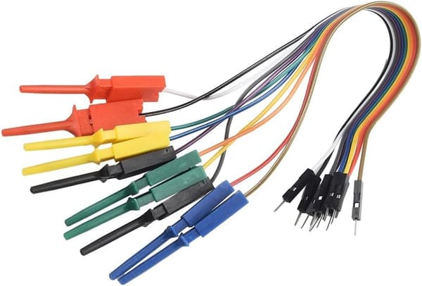 Testhagekredsløb 20 sæt og IC-ben, Breadboard-målelogikanalysator til pc'er med han- og hunklemmer, 20 cm ledninger Multimeter