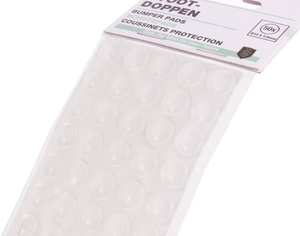 Møbelknotter 50-pakning transparente ø10×3 mm