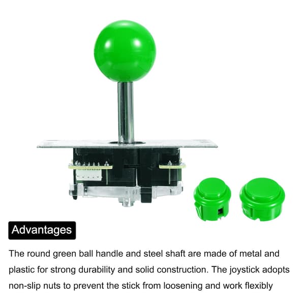 PC Joystick DIY Kit Arcade Spildele Knap ABS 5 Pin til Klassisk Grøn