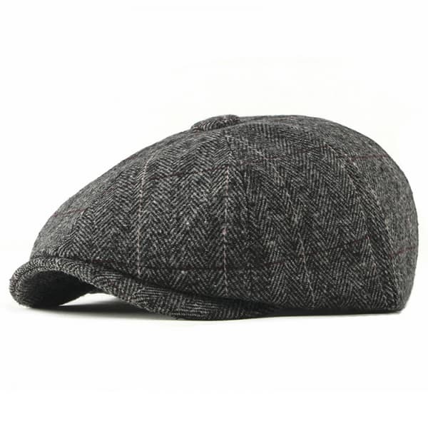 Adjustable Herringbone Flat Cap, Newsboy Cap
