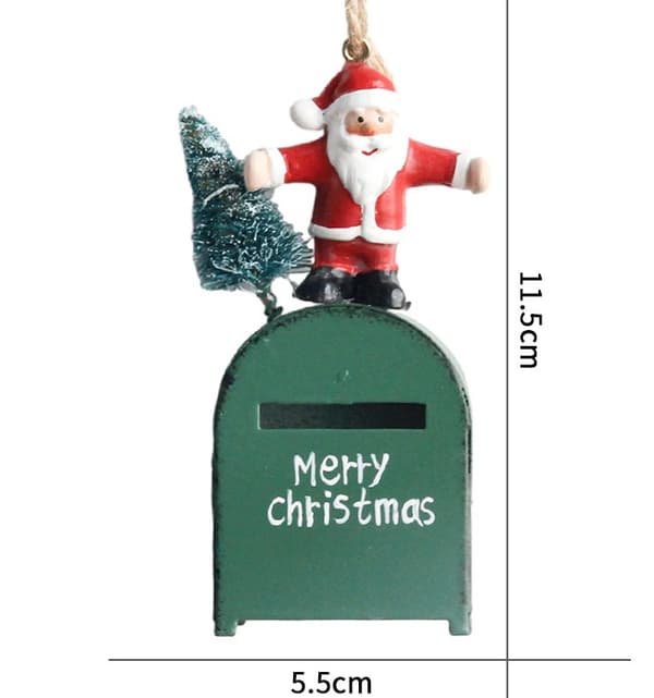 1 stk. grøn miniature julepynt til hoveddøren