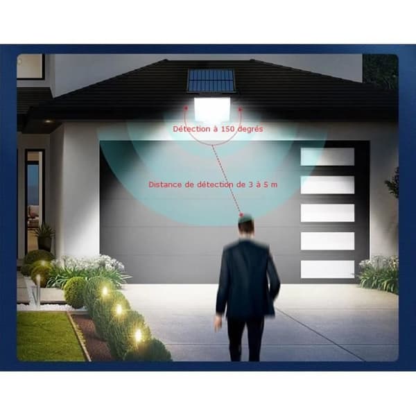 Solcellelampe - 228 LED - Bevegelsessensor - 3 moduser - IP67 Vanntett