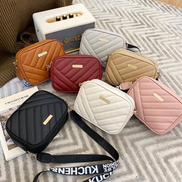 Dame syntetisk læder crossbody taske, luksus designer