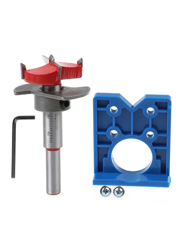 35MM hængseljig Skjult hængselbor Bitssæt Borelokalisator Gu
