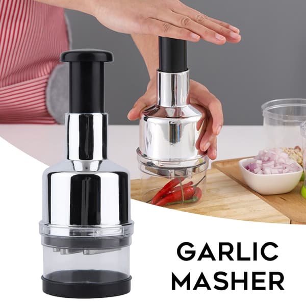 Garlic Press Vegetable Food Onion Multifunctional Chopper Practical Stainless Steel Kitchen Utensil