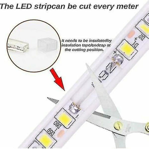 8M LED-stripe for utendørs bruk 220V 4000K Positiv hvit 5 meter IP67 Vanntett LED-lysstripe (Positiv hvit, 8m)